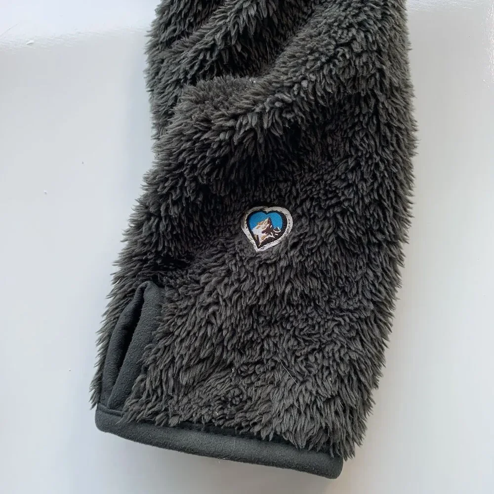 Kuhl Flight Jacket Women's M Brown Full Zip Stowaway Hood Fleece Raglan Sleeve - Picture 2 of 15